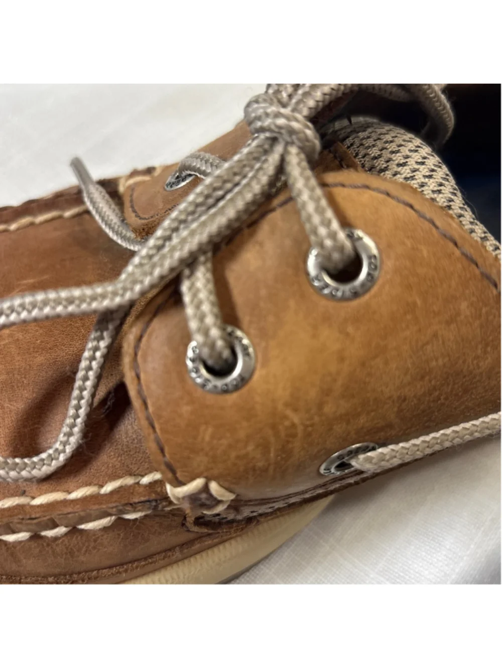 Sperry Lanyard CB Boat Shoe Tan Leather sz 8.5